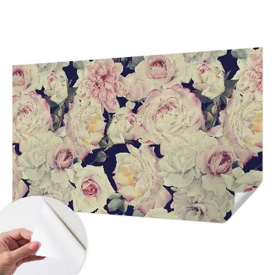 Vintage Tapete mit Blumenstraußmuster