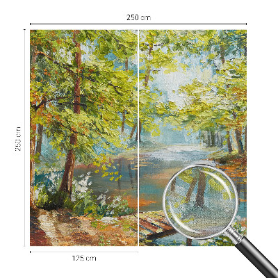 Selbstklebende Fototapete für die Wand mit idyllischem See als Motiv