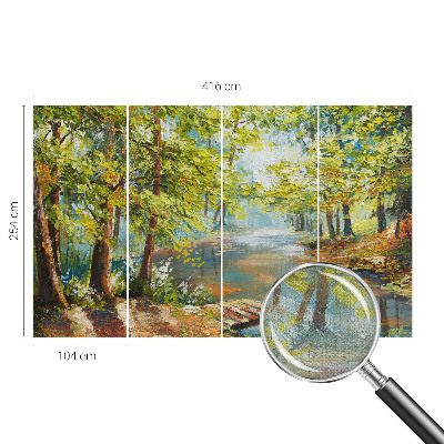 Selbstklebende Fototapete für die Wand mit idyllischem See als Motiv