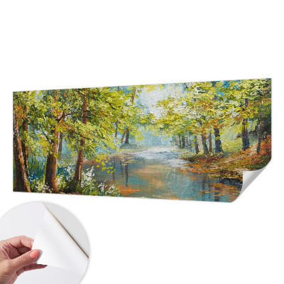 Selbstklebende Fototapete für die Wand mit idyllischem See als Motiv