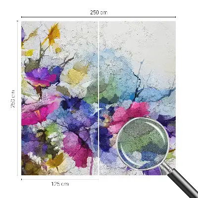 Selbstklebende Fototapete fürs Schlafzimmer mit abstrakten Blumenmotiven