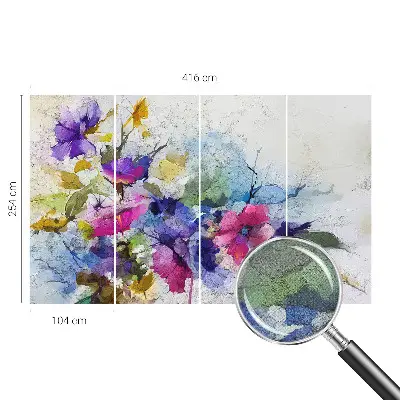 Selbstklebende Fototapete fürs Schlafzimmer mit abstrakten Blumenmotiven