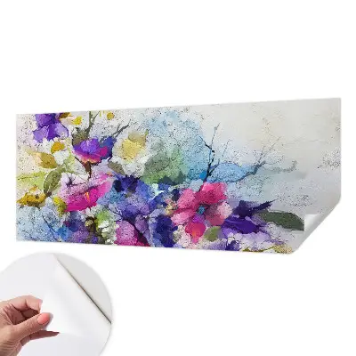 Selbstklebende Fototapete fürs Schlafzimmer mit abstrakten Blumenmotiven