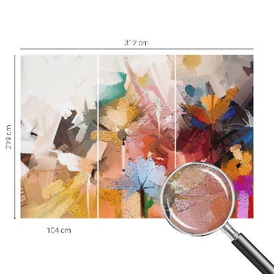 Fototapete in 3D-Optik mit floraler abstrakter Gestaltung