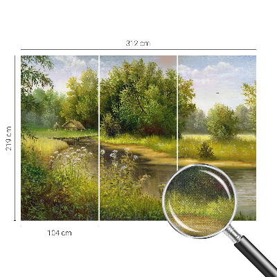 14D-Fototapete mit ländlicher Landschaftsaufnahme