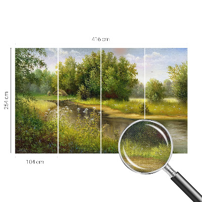 14D-Fototapete mit ländlicher Landschaftsaufnahme