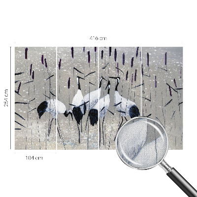 Moderne Fototapete nach Maß Harmonische Kraniche