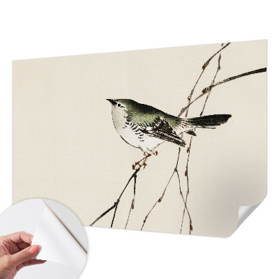 Selbstklebende Fototapete fürs Wohnzimmer mit einem harmonischen Vogelmotiv