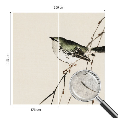 Selbstklebende Fototapete fürs Wohnzimmer mit einem harmonischen Vogelmotiv