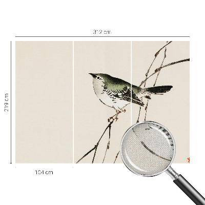 Selbstklebende Fototapete fürs Wohnzimmer mit einem harmonischen Vogelmotiv