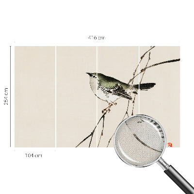 Selbstklebende Fototapete fürs Wohnzimmer mit einem harmonischen Vogelmotiv