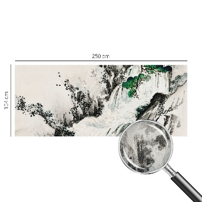 Fototapete in 3D-Optik mit einem Wasserfallmotiv der Natur