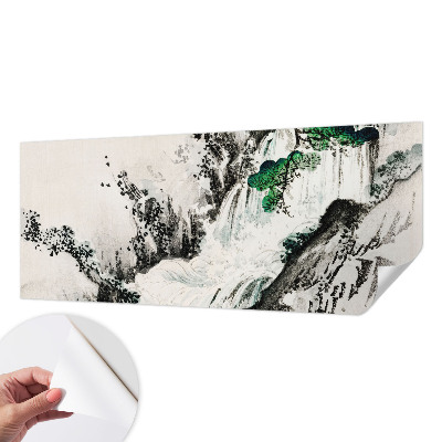 Fototapete in 3D-Optik mit einem Wasserfallmotiv der Natur