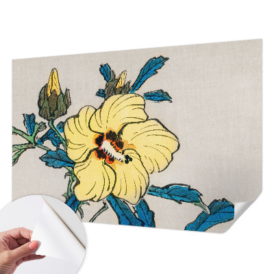 15D-Fototapete fürs Wohnzimmer mit gelber Blumenillustration