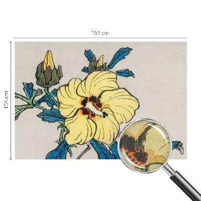 15D-Fototapete fürs Wohnzimmer mit gelber Blumenillustration