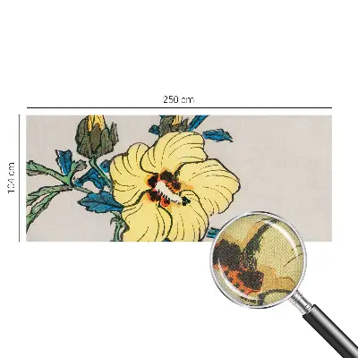 15D-Fototapete fürs Wohnzimmer mit gelber Blumenillustration