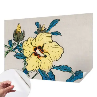 15D-Fototapete fürs Wohnzimmer mit gelber Blumenillustration