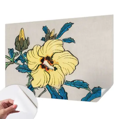15D-Fototapete fürs Wohnzimmer mit gelber Blumenillustration