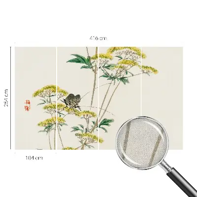 15D-Fototapete fürs Schlafzimmer mit floralem Naturmotiv