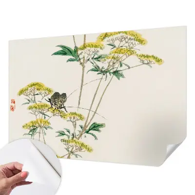 15D-Fototapete fürs Schlafzimmer mit floralem Naturmotiv