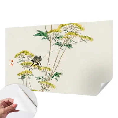 15D-Fototapete fürs Schlafzimmer mit floralem Naturmotiv