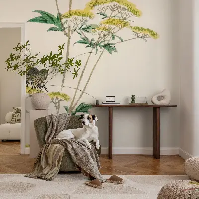 15D-Fototapete fürs Schlafzimmer mit floralem Naturmotiv