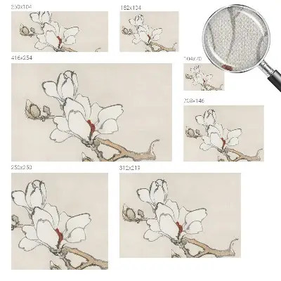 Fototapete nach Maß mit einem zarten Magnolienmotiv