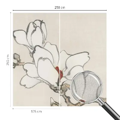 Fototapete nach Maß mit einem zarten Magnolienmotiv