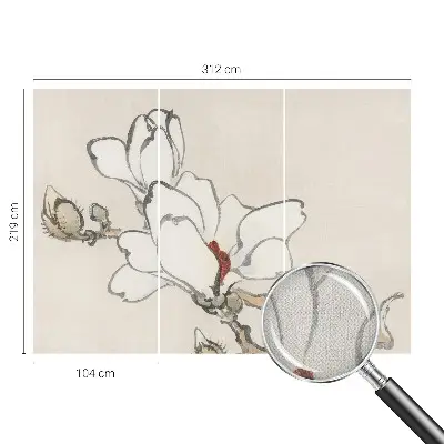 Fototapete nach Maß mit einem zarten Magnolienmotiv