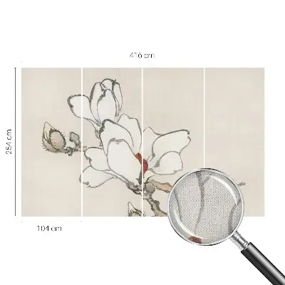 Fototapete nach Maß mit einem zarten Magnolienmotiv