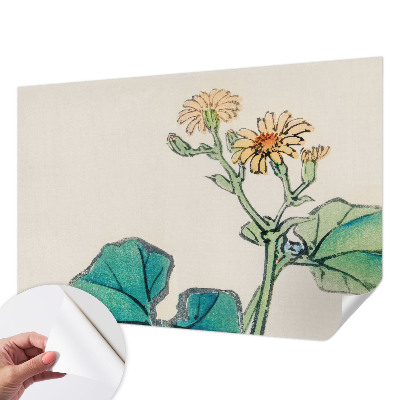 Moderne Fototapete nach Maß mit Motiv aus Blüten und Blättern