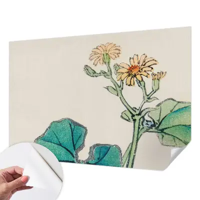 Moderne Fototapete nach Maß mit Motiv aus Blüten und Blättern