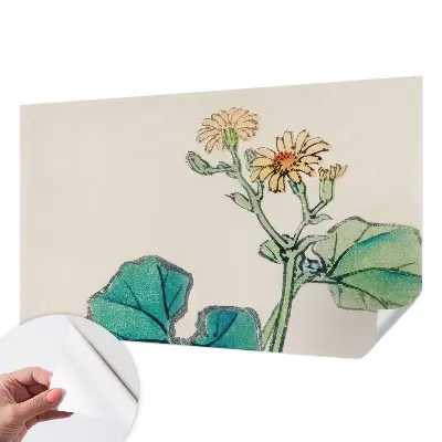 Moderne Fototapete nach Maß mit Motiv aus Blüten und Blättern