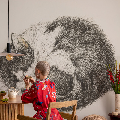 Motivtapete nach Maß mit einem Motiv entzückender Katze