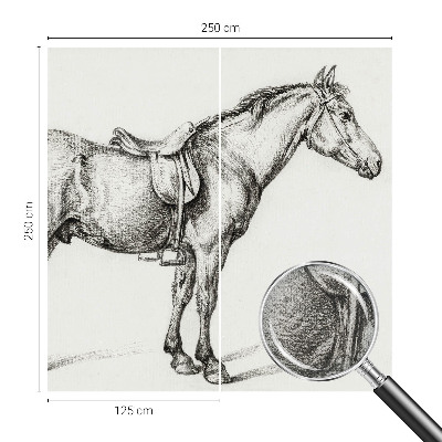 Motivtapete fürs Wohnzimmer Skizze eines Pferdes