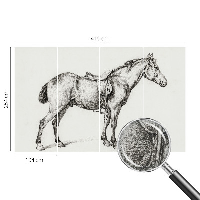 Motivtapete fürs Wohnzimmer Skizze eines Pferdes