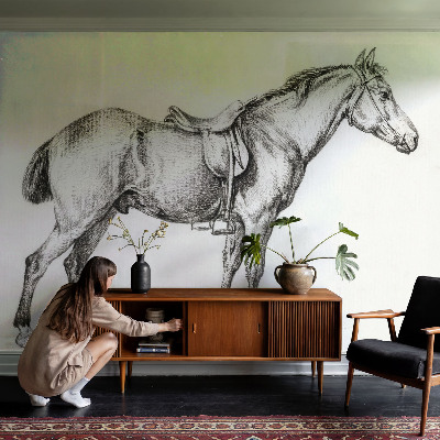 Motivtapete fürs Wohnzimmer Skizze eines Pferdes