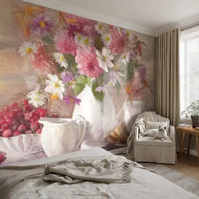 Selbstklebende Fototapete für die Wand mit Motiv Wildblumen