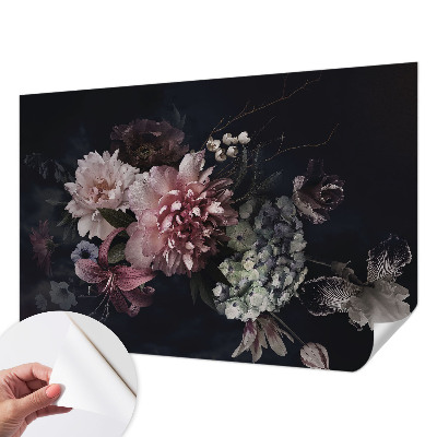 Fototapete in 3D-Optik mit einem Blumenarrangement