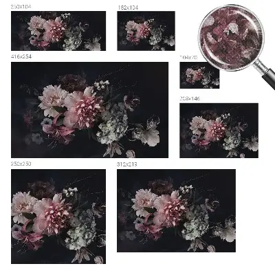 Fototapete in 3D-Optik mit einem Blumenarrangement