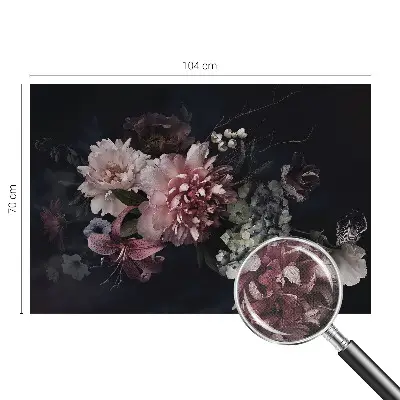 Fototapete in 3D-Optik mit einem Blumenarrangement