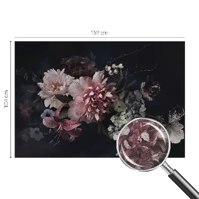Fototapete in 3D-Optik mit einem Blumenarrangement