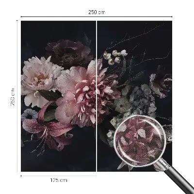 Fototapete in 3D-Optik mit einem Blumenarrangement