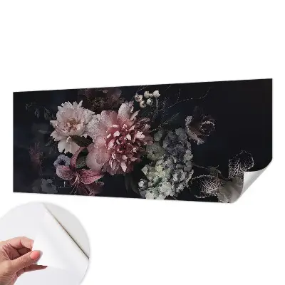 Fototapete in 3D-Optik mit einem Blumenarrangement