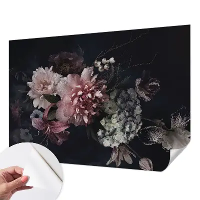 Fototapete in 3D-Optik mit einem Blumenarrangement