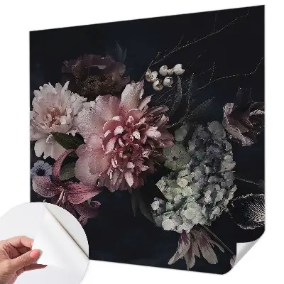 Fototapete in 3D-Optik mit einem Blumenarrangement