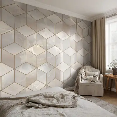 Hochwertige Bildtapete mit geometrischem Mosaikmotiv