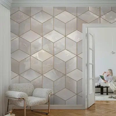 Hochwertige Bildtapete mit geometrischem Mosaikmotiv