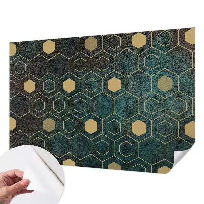 Selbstklebende Fototapete mit geometrischem Sechseckmuster