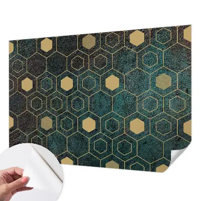 Selbstklebende Fototapete mit geometrischem Sechseckmuster